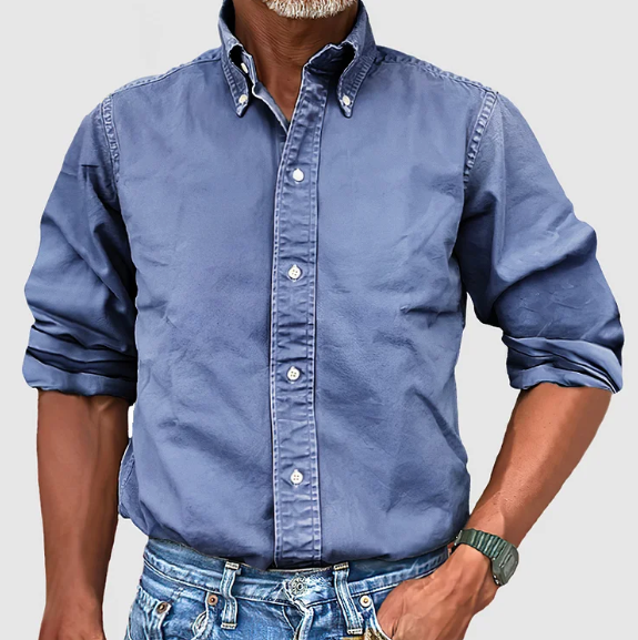 Simon | Classic Cotton Button-Up Shirt - Valereo