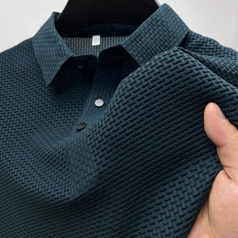 Thomas | Premium Textured Weave Polo Shirt - Valereo