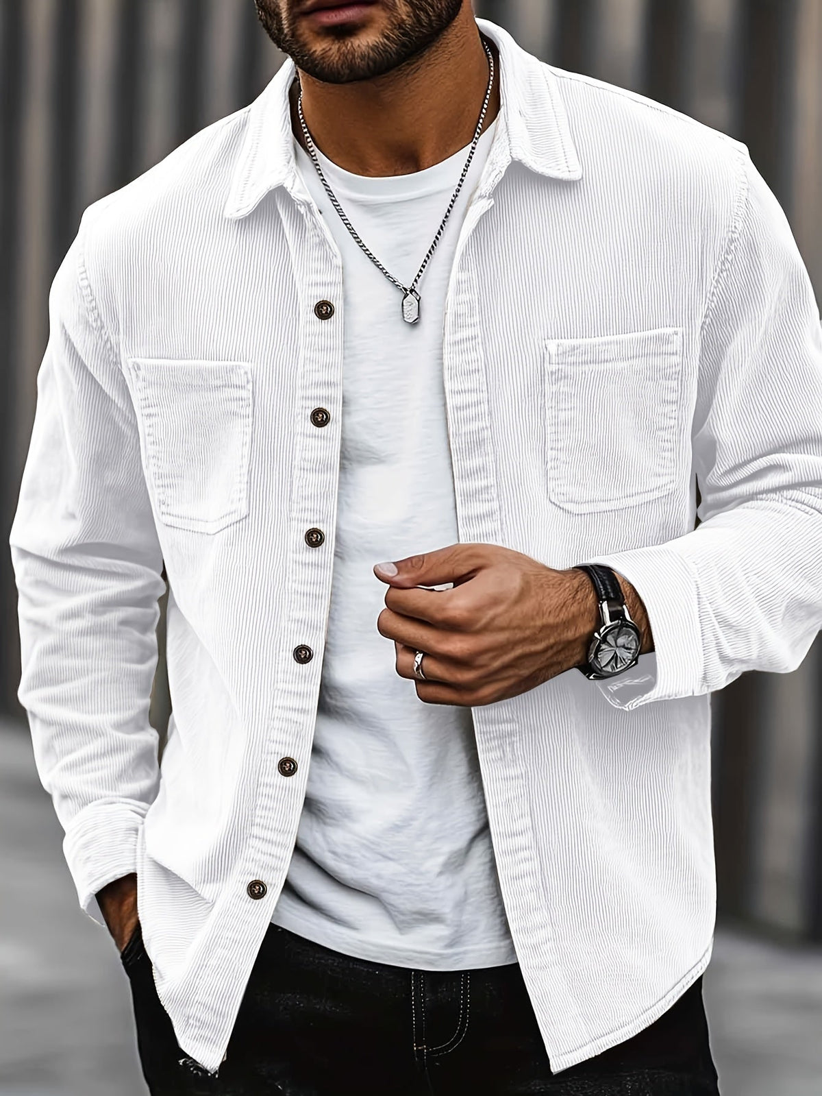 Timothy | Classic Corduroy Button Shirt Jacket