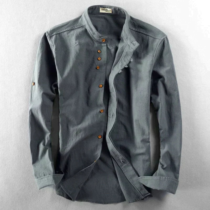 Vincent | Refined Mandarin Collar Shirt - Valereo