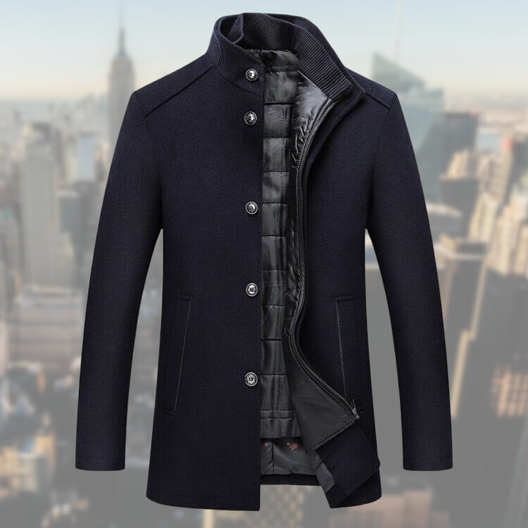 Vincent | Refined Wool Stand-Collar Jacket - Valereo