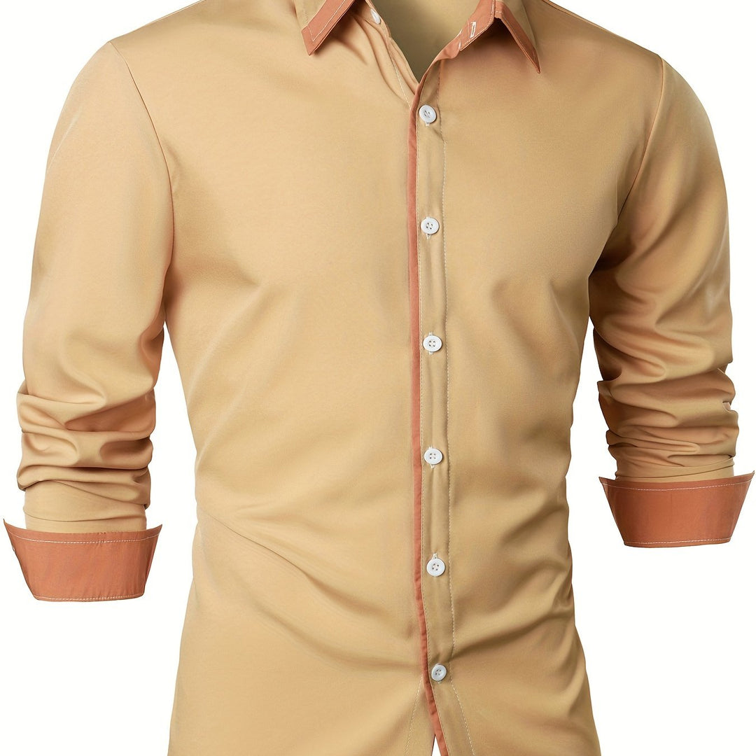 Vincent | Stylish Contrast-Collar Button-Up Shirt - Valereo