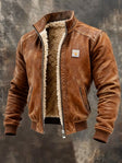 Douglas | Classic Distressed Leather Bomber Jacket