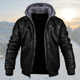 Wayne | Rugged Hooded Leather Jacket