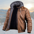 Wayne | Rugged Hooded Leather Jacket