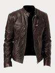 Dennis | Refined Stand-Collar Leather Jacket