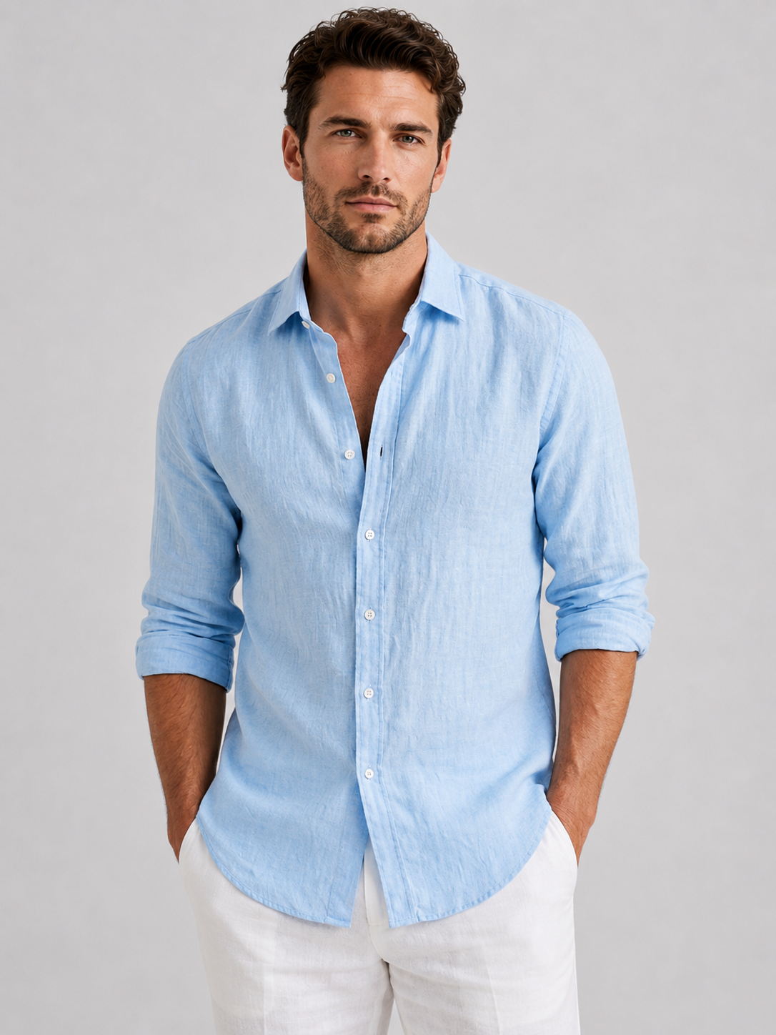 Adrian | Breathable Linen Button-Up Shirt - Valereo