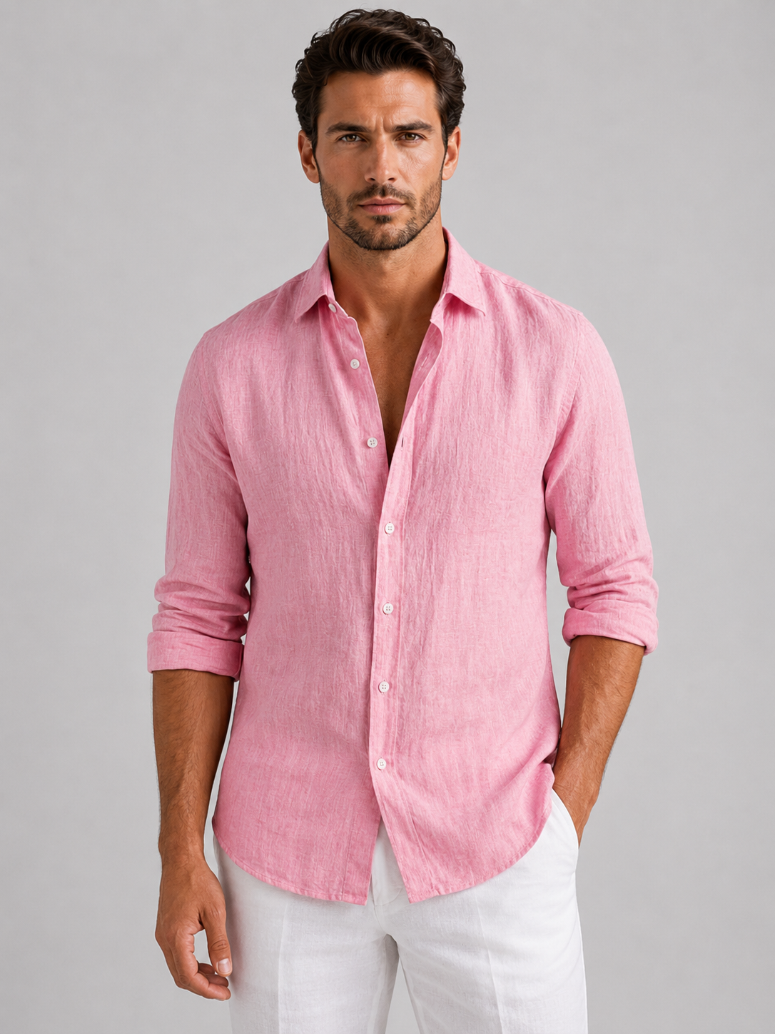 Adrian | Breathable Linen Button-Up Shirt - Valereo