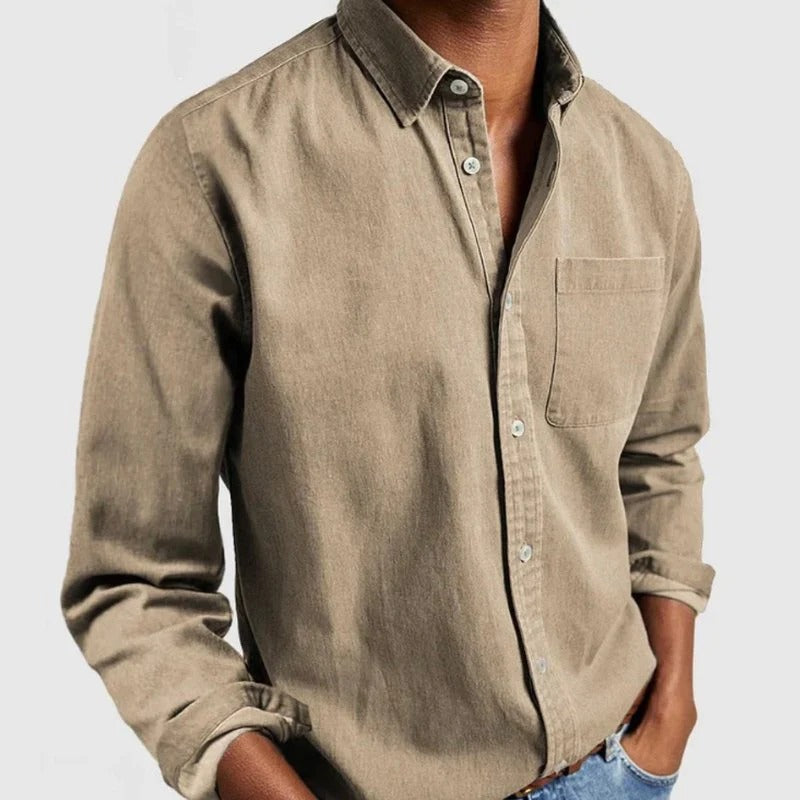 Adrian | Casual Denim Button-Up Shirt - Valereo