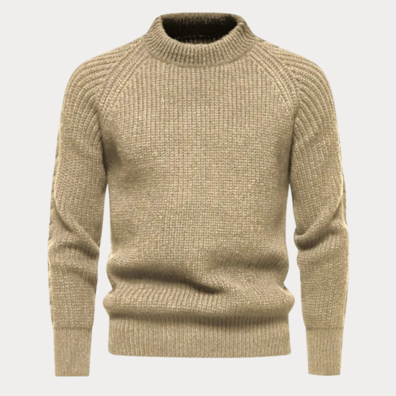 Adrian | Cozy Ribbed Knit Mock-Neck Sweater - Valereo
