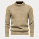 Adrian | Cozy Ribbed Knit Mock-Neck Sweater - Valereo