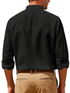Andrew | Breathable Linen Band-Collar Shirt - Valereo