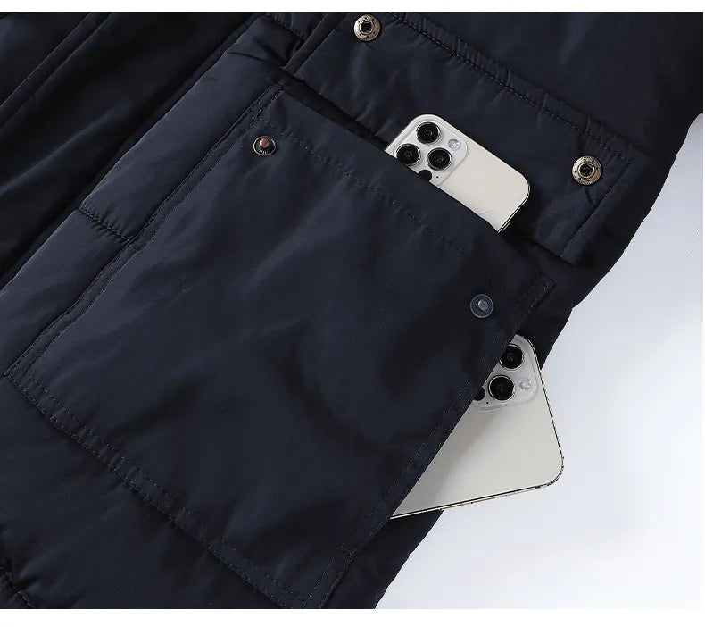 Andrew | Cozy Fur-Hood Fleece-Lined Parka Jacket - Valereo