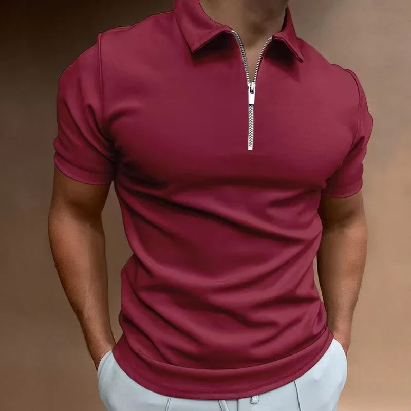 Andrew | Modern Zip-Collar Polo Shirt - Valereo