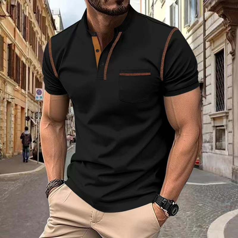 Andrew | Stylish Mandarin Collar Polo Shirt - Valereo