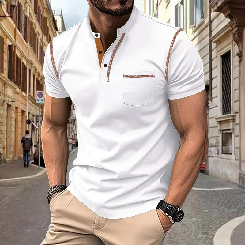 Andrew | Stylish Mandarin Collar Polo Shirt - Valereo
