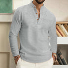 Andrew | Stylish Waffle Knit Henley Shirt - Valereo