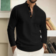 Andrew | Stylish Waffle Knit Henley Shirt - Valereo