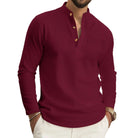 Andrew | Stylish Waffle Knit Henley Shirt - Valereo