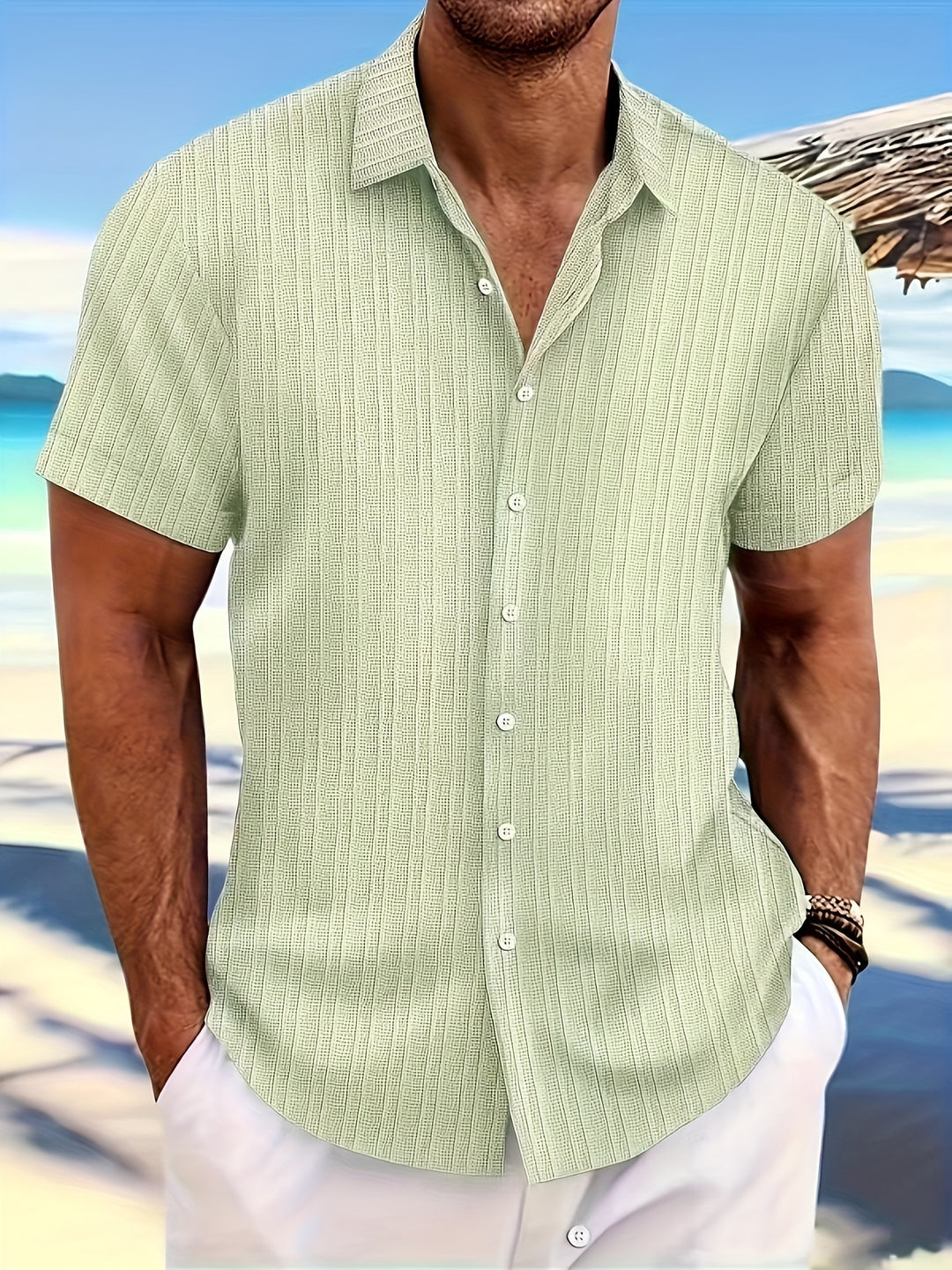Anthony | Breathable Textured Button-Up Shirt - Valereo