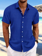 Anthony | Breathable Textured Button-Up Shirt - Valereo