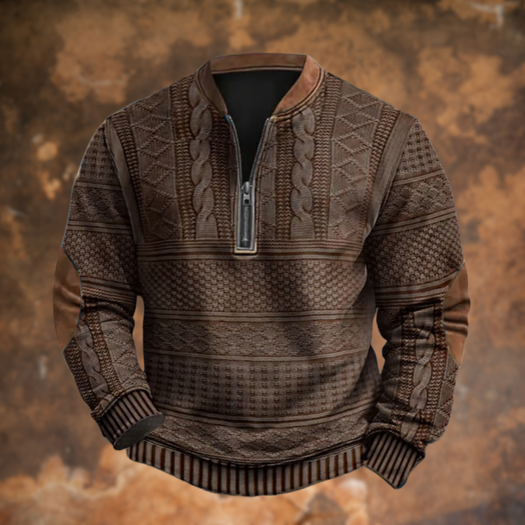 Anthony | Classic Cable Knit Quarter-Zip Sweater - Valereo