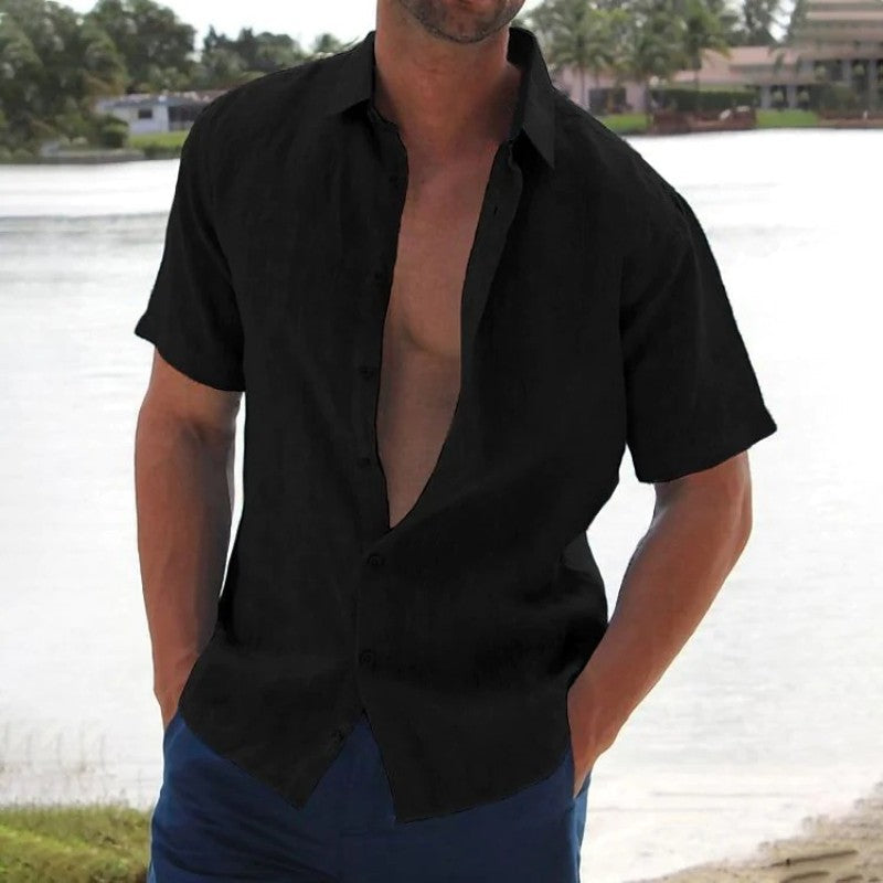Anthony | Lightweight Linen Button-Up Shirt - Valereo