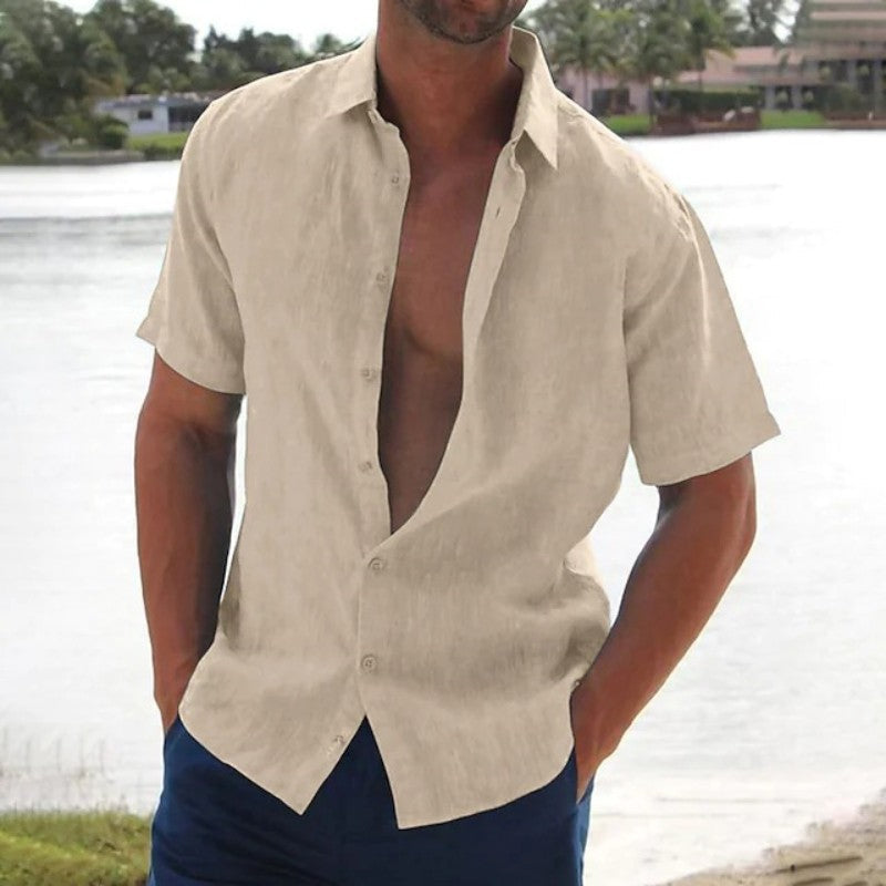 Anthony | Lightweight Linen Button-Up Shirt - Valereo