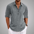 Anthony | Relaxed Linen Popover Shirt - Valereo