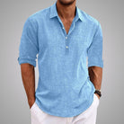 Anthony | Relaxed Linen Popover Shirt - Valereo