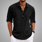 Anthony | Relaxed Linen Popover Shirt - Valereo