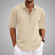 Anthony | Relaxed Linen Popover Shirt - Valereo