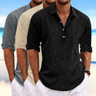 Anthony | Relaxed Linen Popover Shirt - Valereo