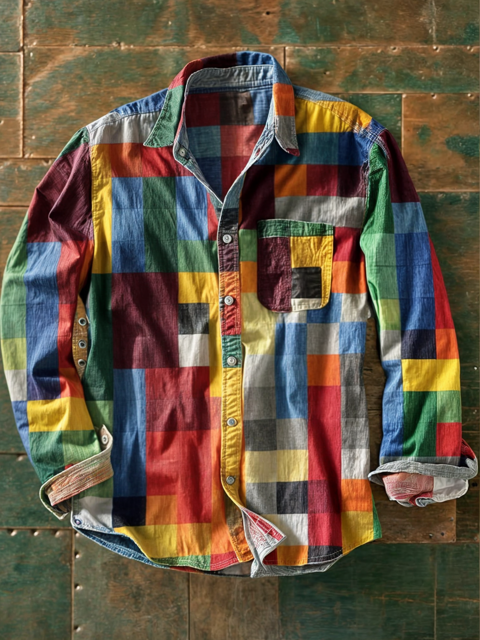 Anthony | Stylish Patchwork Cotton Shirt - Valereo