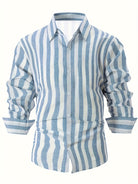 Anthony | Stylish Striped Button-Up Shirt - Valereo