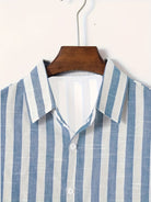 Anthony | Stylish Striped Button-Up Shirt - Valereo