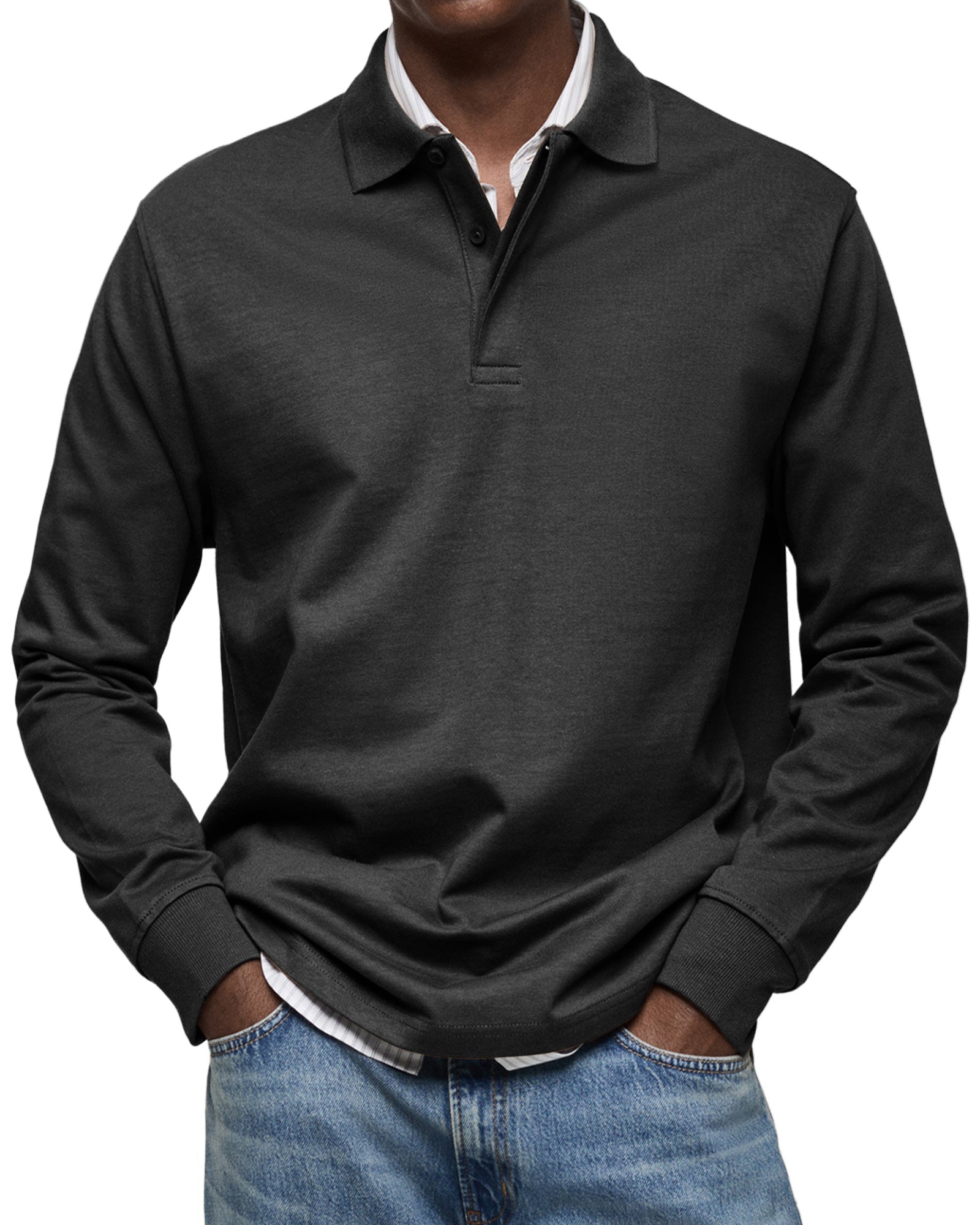 Austin | Relaxed Long Sleeve Polo Shirt - Valereo