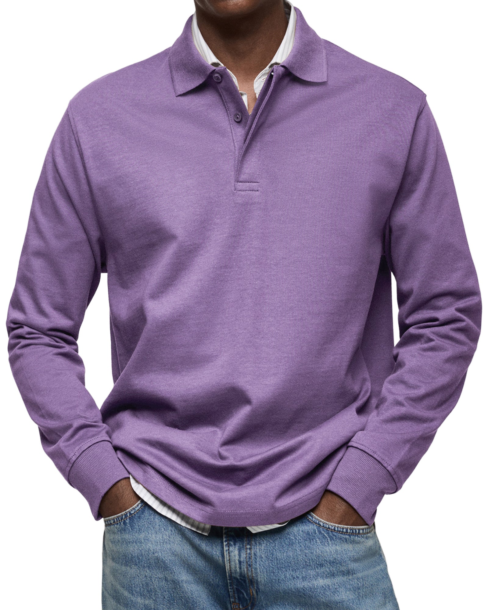 Austin | Relaxed Long Sleeve Polo Shirt - Valereo
