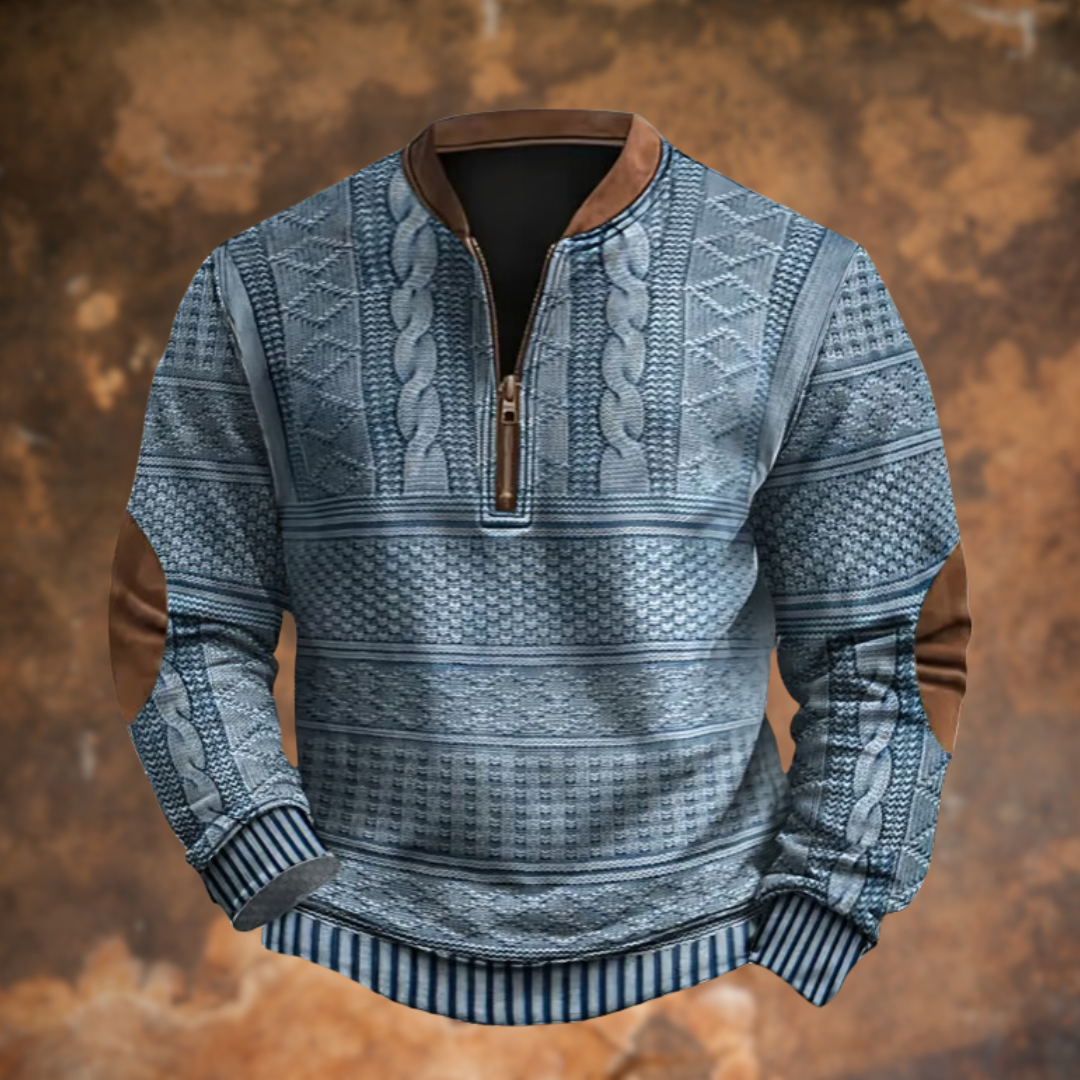 Caleb | Cozy Cable Knit Quarter-Zip Sweater - Valereo