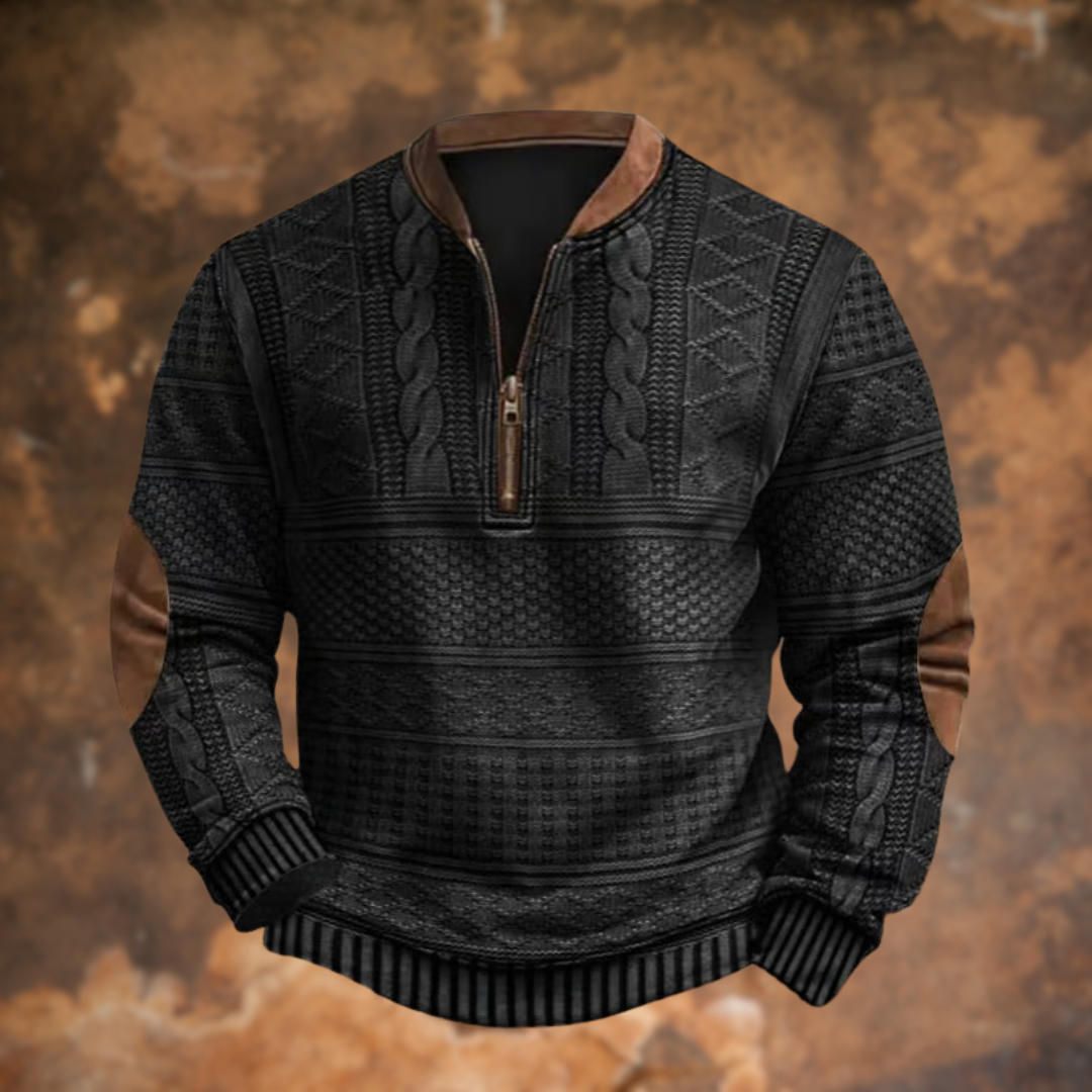 Caleb | Cozy Cable Knit Quarter-Zip Sweater - Valereo