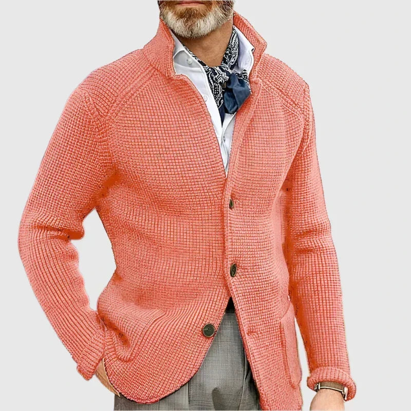 Caleb | Refined Knit Stand-Collar Cardigan - Valereo
