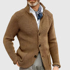 Caleb | Refined Knit Stand-Collar Cardigan - Valereo