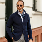 Caleb | Refined Knit Stand-Collar Cardigan - Valereo