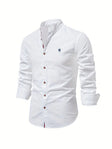 Caleb | Refined Linen Mandarin Collar Shirt - Valereo