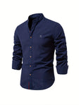 Caleb | Refined Linen Mandarin Collar Shirt - Valereo