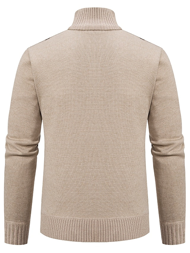 Caleb | Refined Plaid Knit Cardigan - Valereo