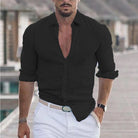 Caleb | Relaxed Linen Button-Up Shirt - Valereo