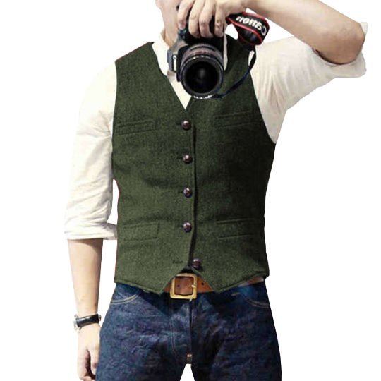 Cole | Refined Tweed Slim-Fit Vest - Valereo