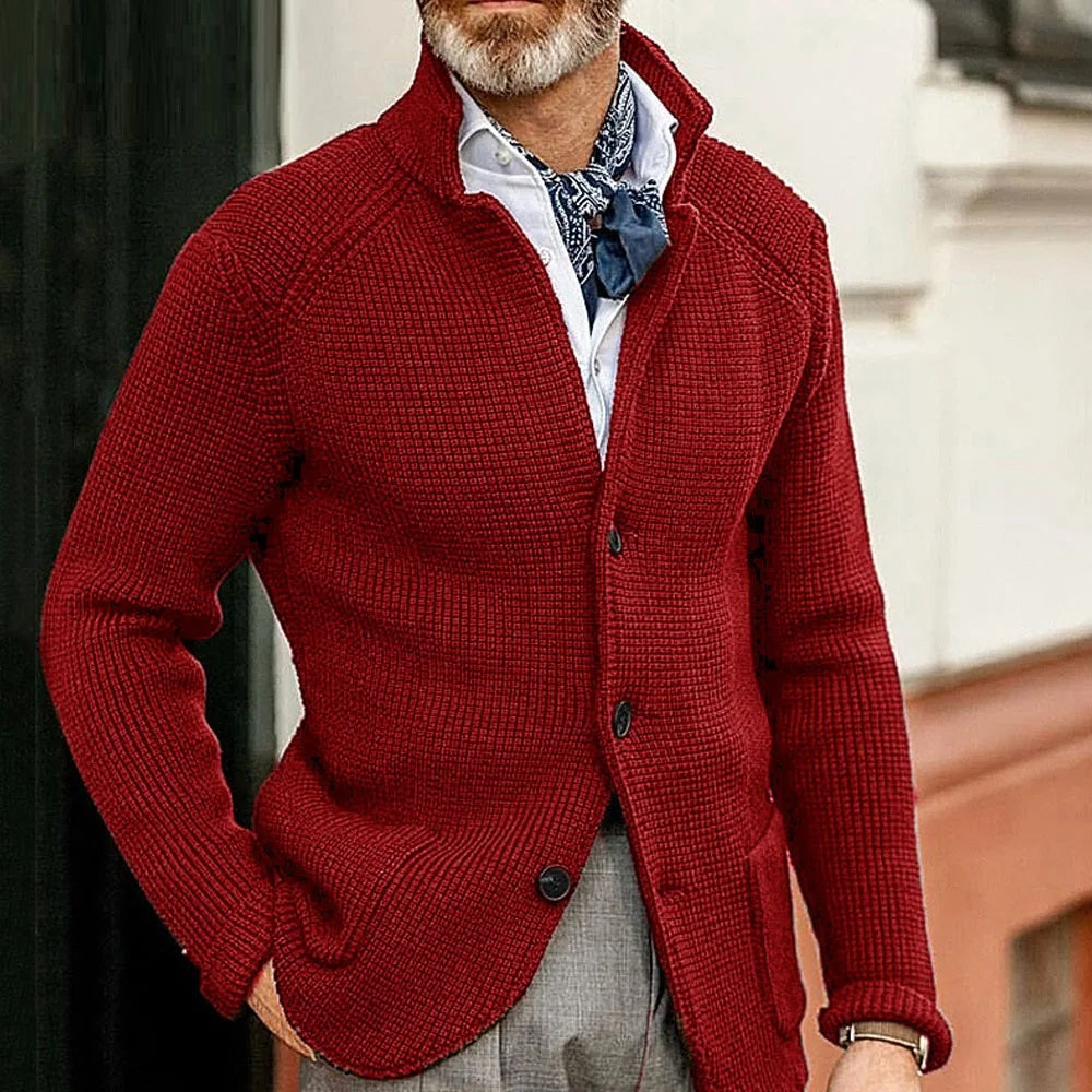 Cole | Refined Waffle Knit Cardigan - Valereo