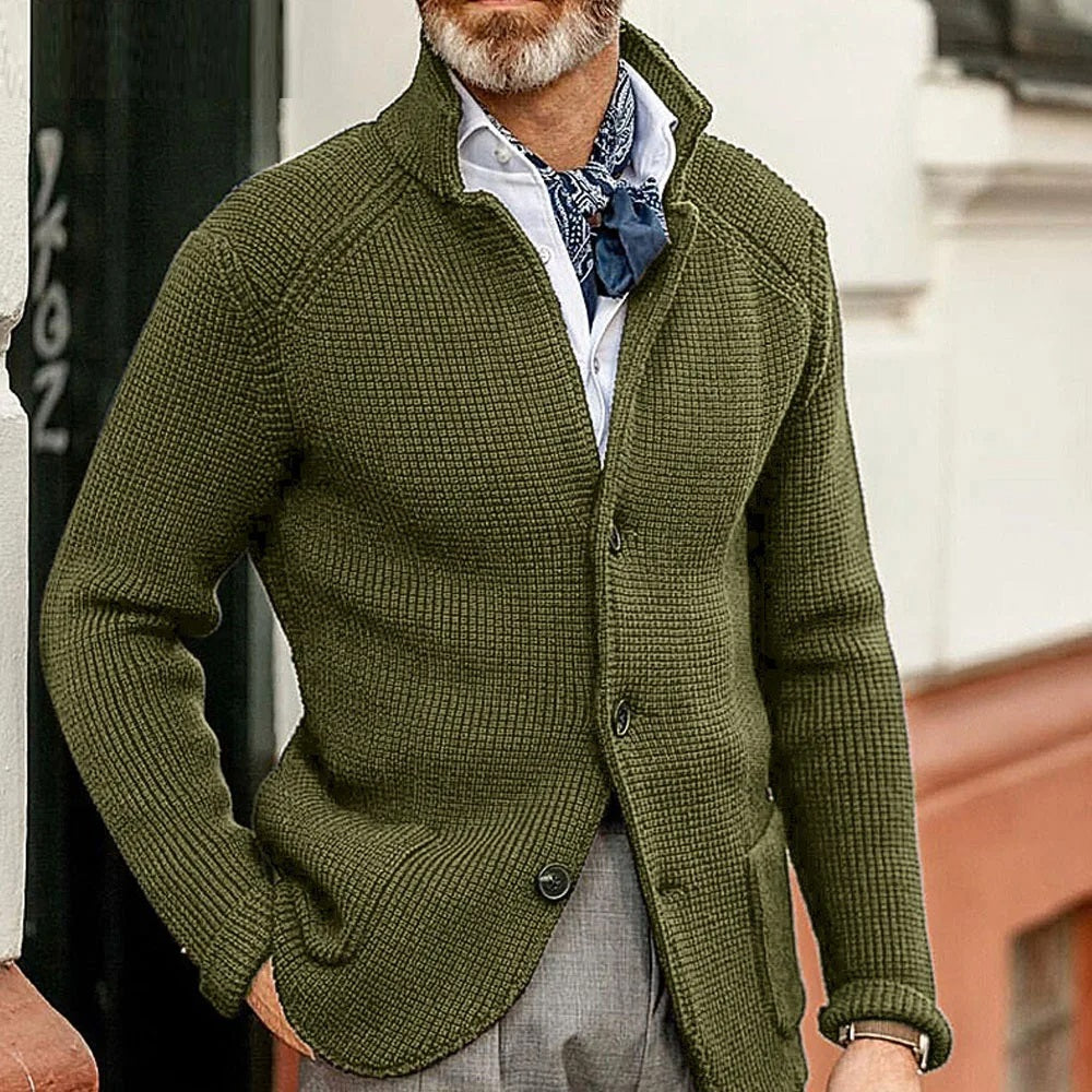 Cole | Refined Waffle Knit Cardigan - Valereo